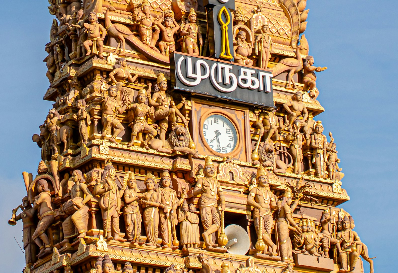 Ornate tower of Nallur Kandaswamy Temple in Jaffna